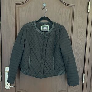 Vince Camuto Women’s Black Plaid-Lined Coat Size L Classic Warm Outerwear